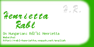 henrietta rabl business card